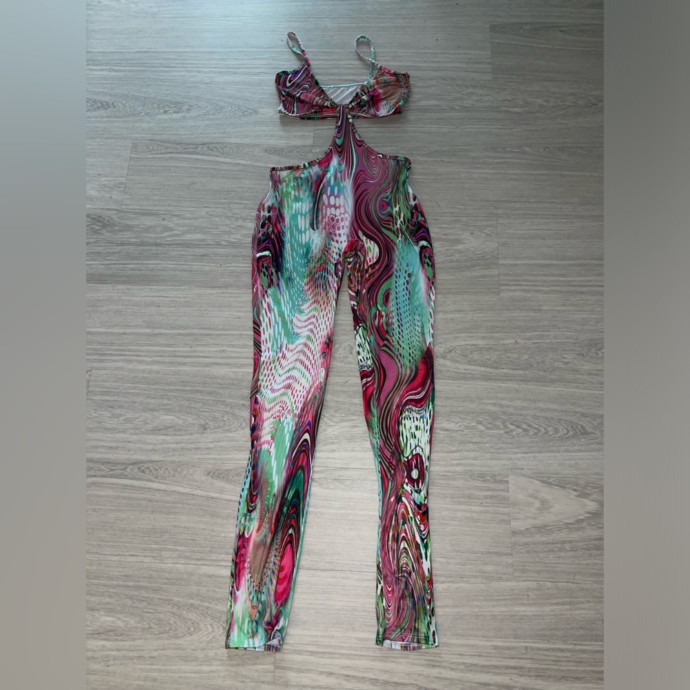 Multicolor Swirl Print Jumpsuit